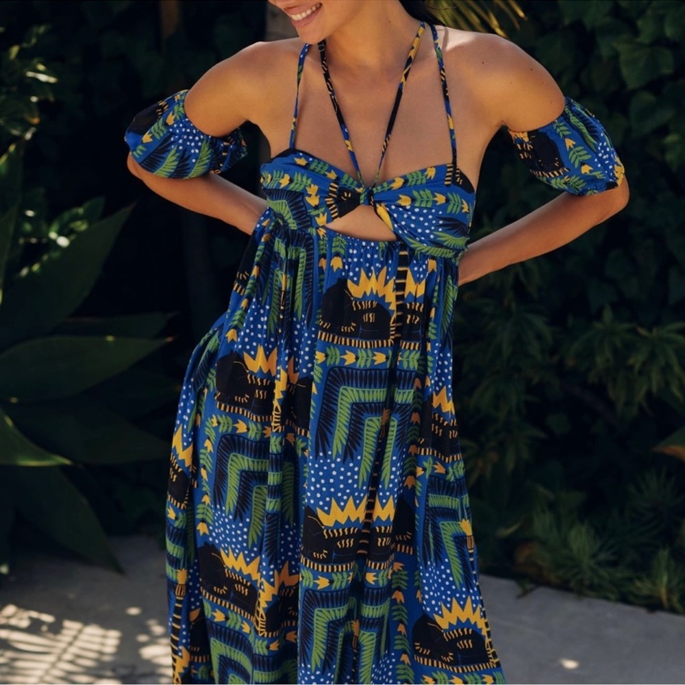 Anthropologie Joao Incerti Strappy Bandeau Midi Dress